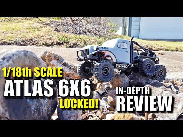 FMS ATLAS 6x6 1/18th Scale Mini Rock Crawler Review (RC Version of SpinTires - MudRunner!)