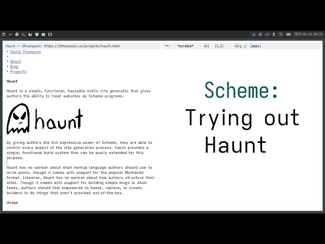 Scheme: Trying out Haunt