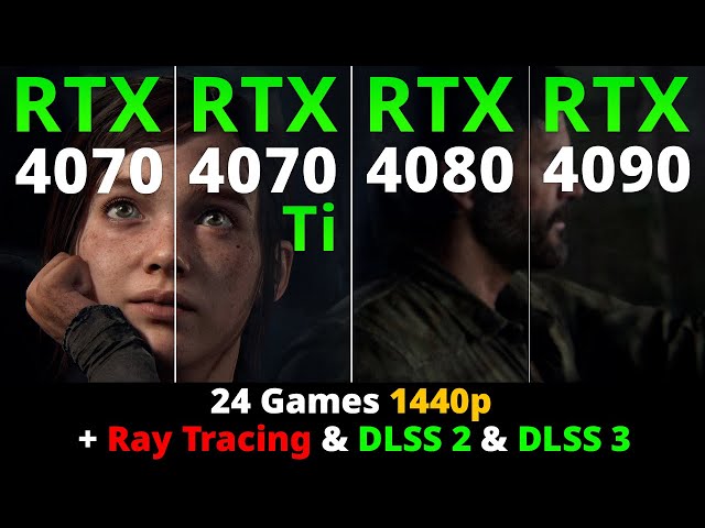 RTX 4070 vs RTX 4070 Ti vs RTX 4080 vs RTX 4090 - 24 Games 1440p + Ray Tracing + DLSS 2 & DLSS 3