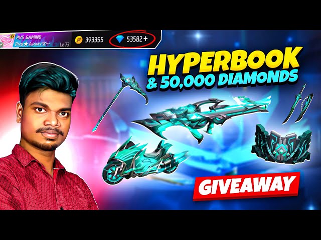 🔥 NEW HYPERBOOK CHALLENGE WITH 50000 TEAM CODE GIVEAWAYS | PVS GAMIN  | FREE FIRE MAX LIVE