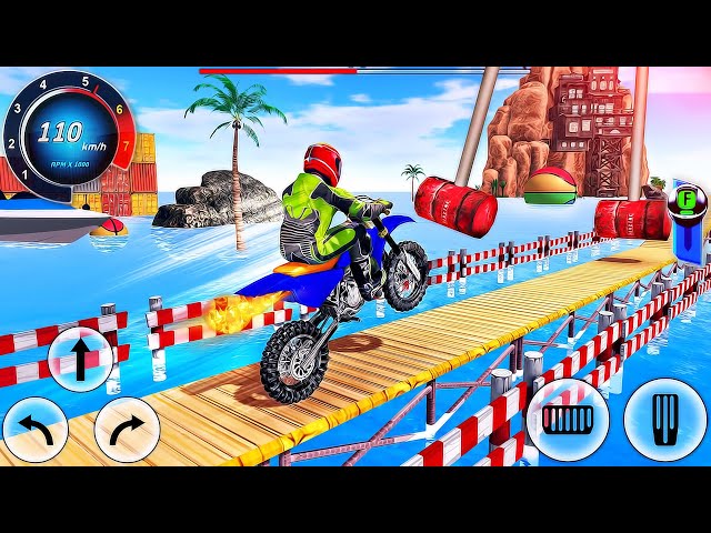 Bike Racing Tracks Simulator 3D - Motor Bike Motocross Impossible Driving - Android GamePlay #4