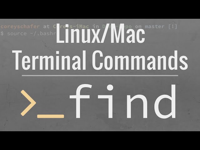 Linux/Mac Terminal Tutorial: How To Use The find Command