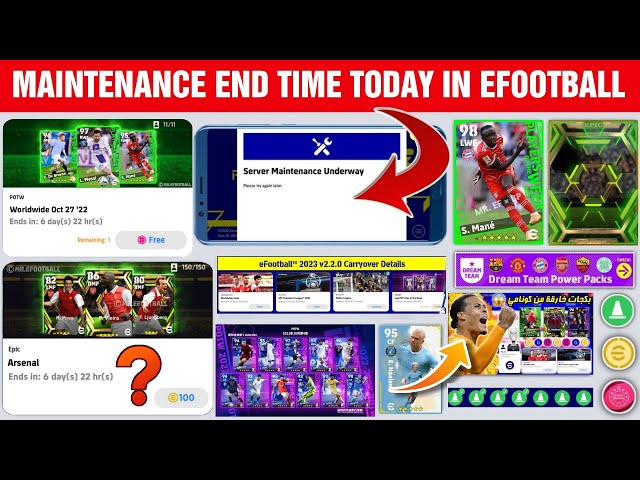 Maintenance End Time Today In eFootball 2023 Mobile | Pes Server Maintenance | Maintenance End Time