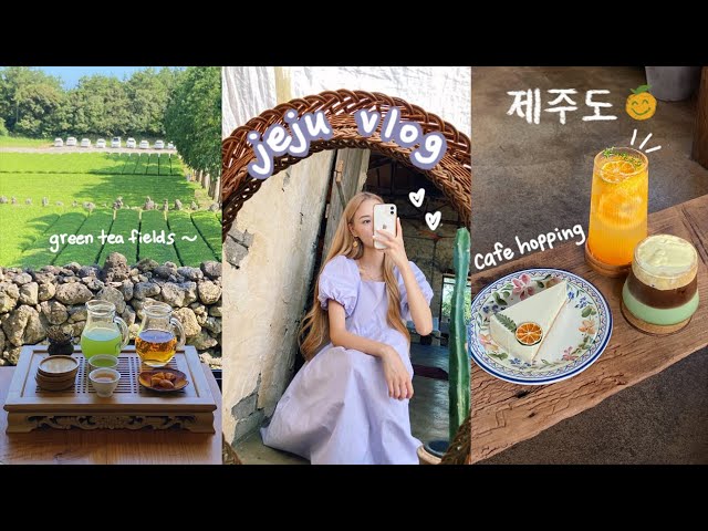 jeju island vlog 🍊 cafe hopping, beach bar, korean bbq, aesthetic desserts, international giveaway