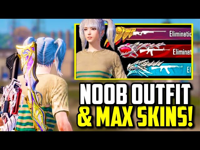 USING NOOB OUTFIT BUT WITH ALL MAX SKINS!! | PUBG Mobile