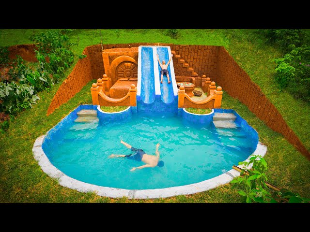 My Summer Holiday 100 Days Build 1M Dollars Water Slide Park into Underground Swimming Pool House