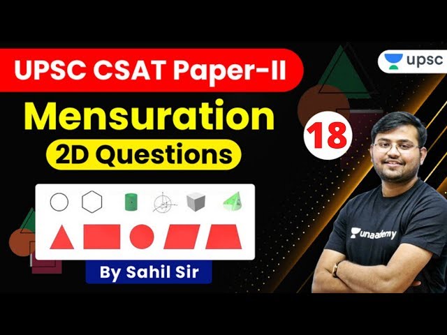 UPSC EDGE for Pre 2020 | CSAT Maths Special by Sahil Sir | Mensuration 2D Questions