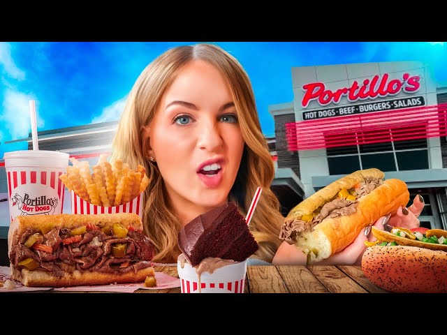 Irish Girl Tries Portillo's for the First Time: Chili Dog, Italian Beef & Cake Shake Review |Chicago