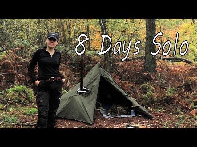 8 Day Solo | Canvas Lavvu | Woodburner | Bushcraft Camp