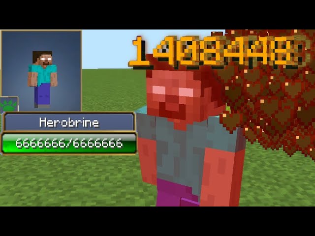 How much damage can withstand Herobrine and other mobs ?