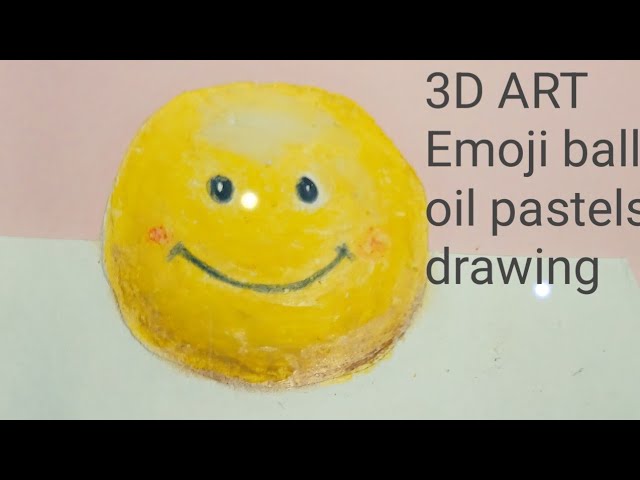 3D ART/3D EMOJI BALL/SMILEY  BALL/Oil pastel drawing for beginners @VandanaVibrantArt