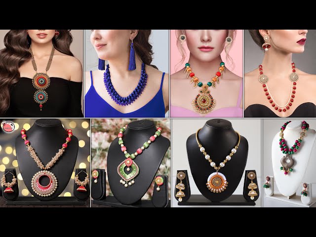 Most Dazzling!.. 8 DIY Silk Thred Necklace Making At Home #DIYJewelry