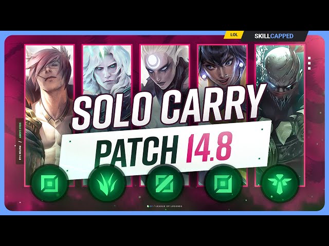 The NEW BEST SOLO CARRY CHAMPIONS on PATCH 14.8 - League of Legends