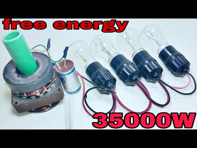 I make AC 35000W Electric Generator Using 2 big magnet and big motor coil wire at home idea