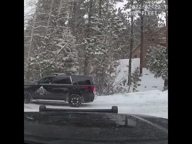 Raw: Ambulance Slides In The Snow In South Lake Tahoe