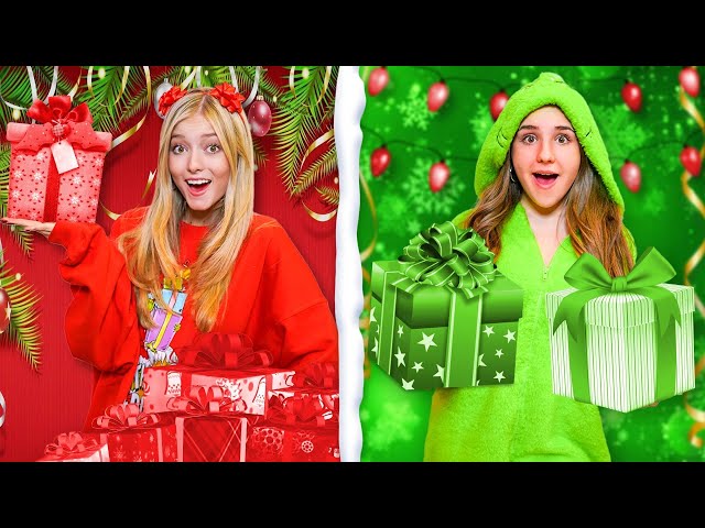 RED vs GREEN Christmas Shopping Challenge *NO BUDGET*
