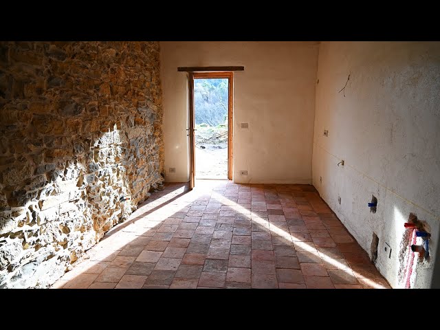 #78 GROUTING Reclaimed Terracotta Tiles | Renovating our Abandoned Stone House in Italy