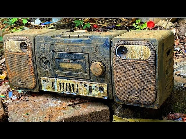 Full restoration broken old sony speakers