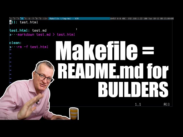 Makefile = README.md for builders