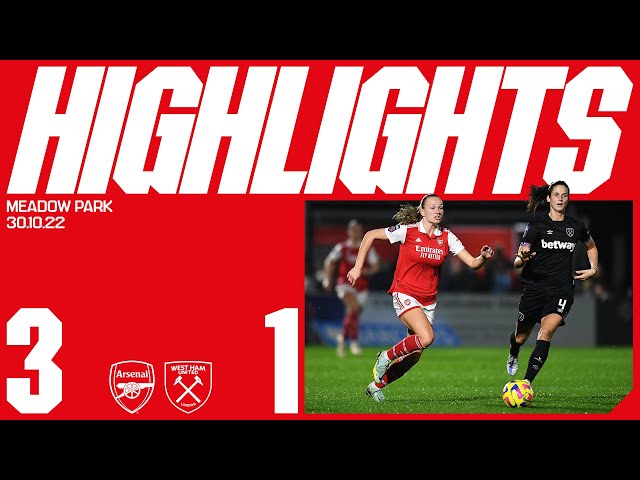 HIGHLIGHTS | Arsenal vs West Ham (3-1) | WSL | Nobbs, Blackstenius, Maanum