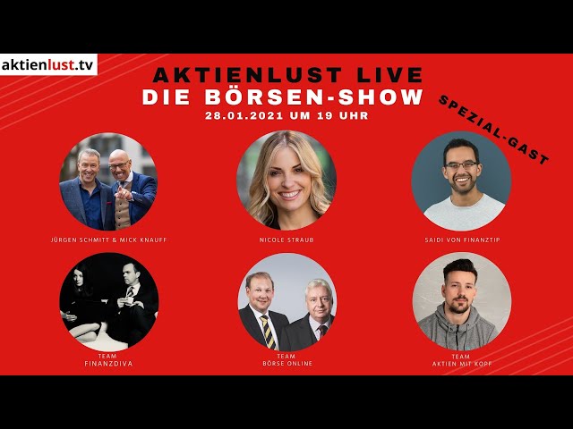 aktienlust LIVE - Die Börsen-Show #6: Saidi von Finanztip, Finanzdiva, BÖRSE ONLINE, Aktien mit Kopf