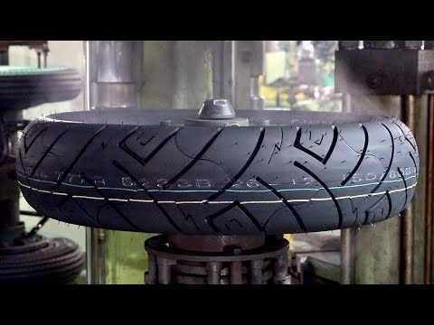 Process of Making Motorcycle Tires. Korean Tire Factory