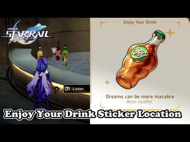 Honkai Star Rail Enjoy Your Drink Sticker Location (Story of the Crystal Chalice)
