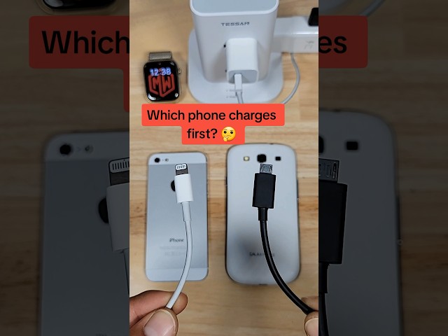 Which Phone fully chargers first? From Zero to 100%          #galaxy #iphone #charge #mobile #phones