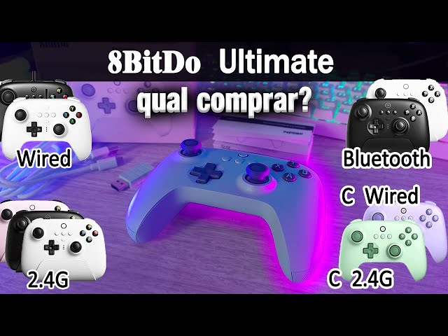 8BitDo ULTIMATE 🕹 - Qual controle COMPRAR?? - com fio|wi-fi 2.4G|bluetooth|C