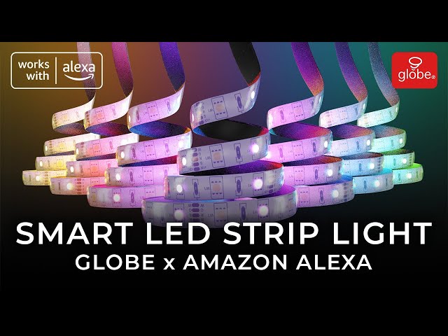 Smart LED Strip Light - 5m (RGB Color and Warm White) | Globe x Amazon Alexa