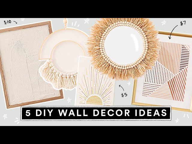 5 DIY WALL ART DECOR IDEAS ✨ Easy, Aesthetic + Affordable!