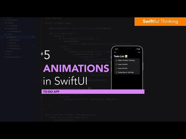 User Experience and Animations in SwiftUI app | Todo List #5
