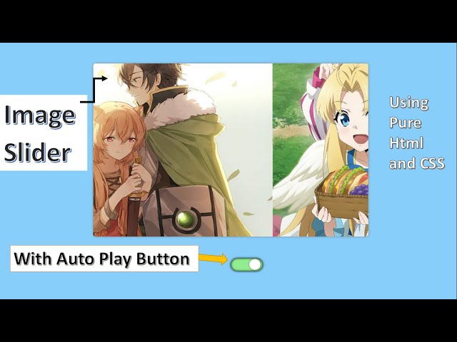 Image Slider With Auto Play Button With Pure CSS | Image Slide Show Animation Using Custom Checkbox.