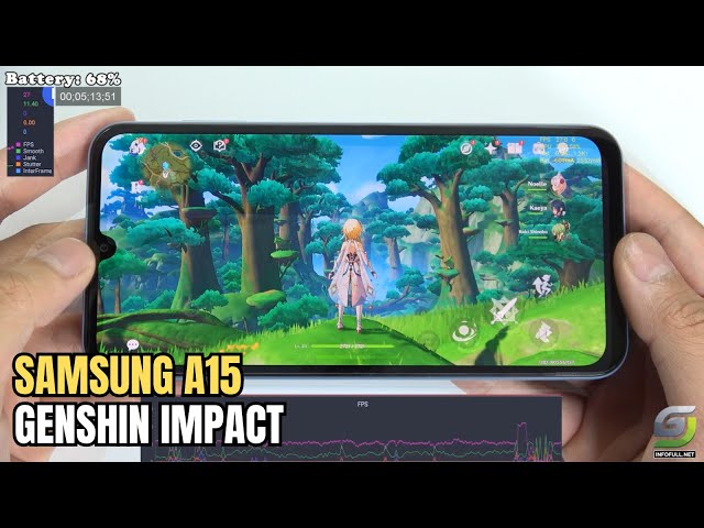 Samsung Galaxy A15 test game Genshin Impact Max Graphics | Highest 60FPS
