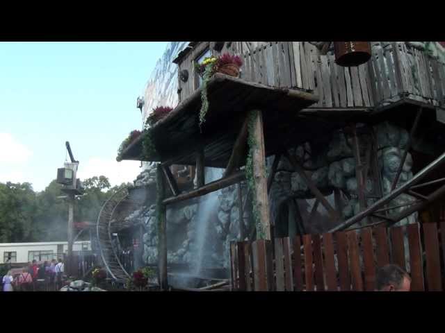 Robb Alvey Rides Insane Hollenblitz Spinning Roller Coaster POV Onride Oktoberfest Germany 2010