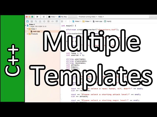 Multiple Data-Type Function Templates - C++ Programming Tutorial #47 (PC / Mac 2015)