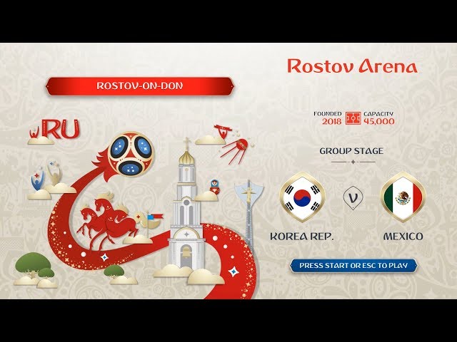FIFA 18 RUSSIA WORLD CUP MODE SOUTH KOREA vs MEXICO FULL 4K Vamos Korea!!