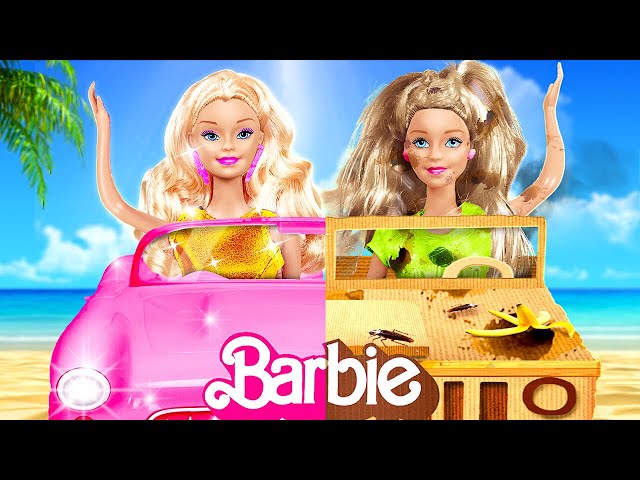 Reiche Barbie VS Arme Barbie Papphandwerk 💗 Extremes Beauty Puppen-Makeover von 123 GO!
