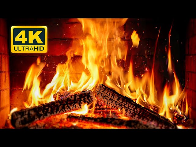 🔥 Cozy Fireplace 4K. Fireplace with Crackling Fire Sounds. Fireplace Burning Ambience