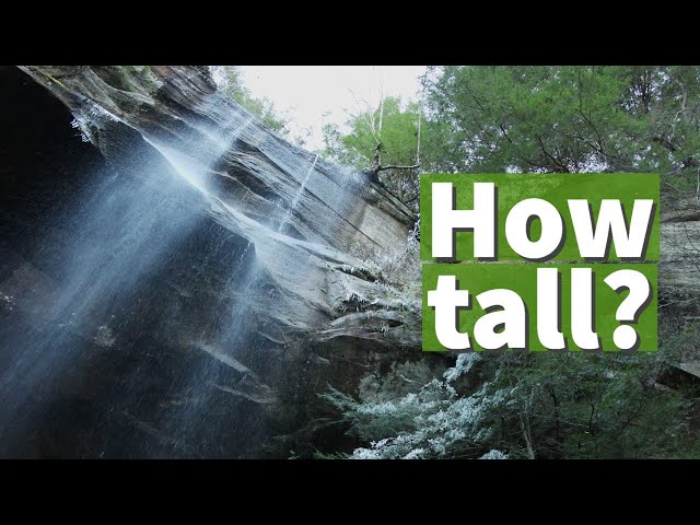 Measuring Ohio's tallest waterfall near Hocking Hills State Park