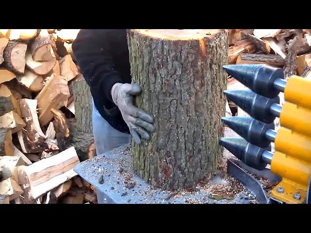 Dangerous Automatic Homemade Firewood Processing Machines in Action, Fastest Wood Splitting Machines