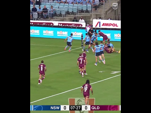 QLD Maroons Xhavier Coates impressive moment scoring the first try for Maroons.Game 2