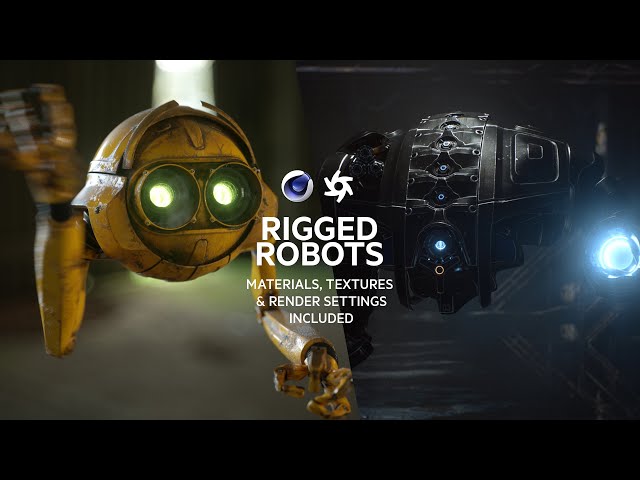 CG Store | Rigged Robots (w/ Textures & Settings) | C4D, Octane