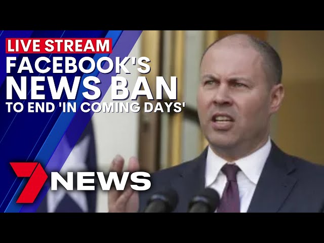 Facebook ban on Australian news site to end 'in coming days' | 7NEWS