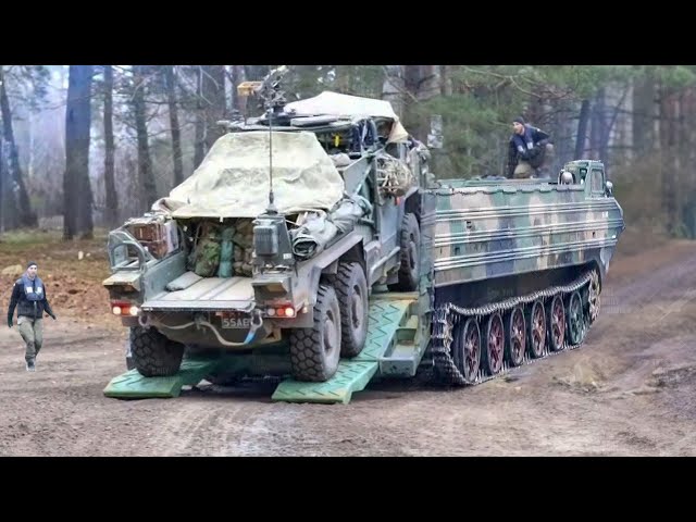 Massive Soviet Amphibious Tractor in Action During Intense Drill