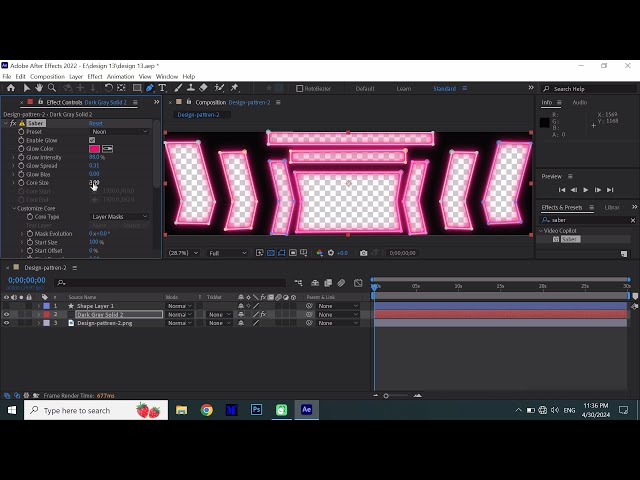 How to make Neon Border in After effect and How to make Design in Photoshop