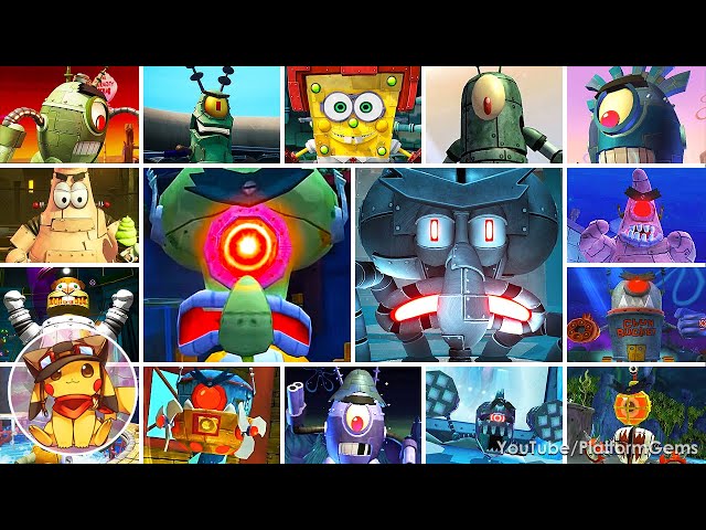 All Robot Bosses of All SpongeBob Games (With Cutscenes) [2K 60FPS]