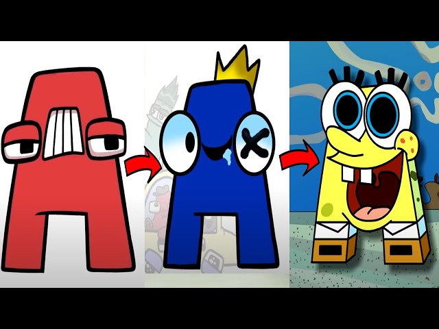 Alphabet Lore But They are Spongebob + Rainbow Friends Roblox (Gavin Reaction)