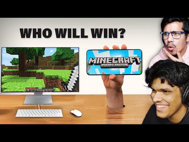 Minecraft Mobile VS PC 🔥 (Who will Win?) with @GamerFleet