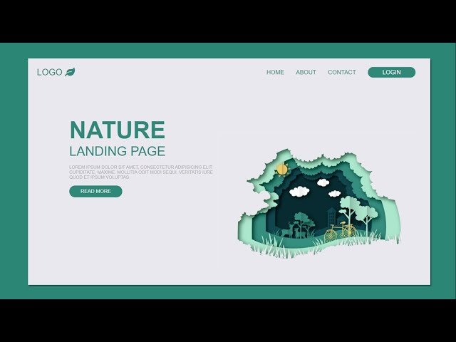 Animated Nature Concept Landing Page With Paper Style Image Effect Using Pure HTML & CSS Only